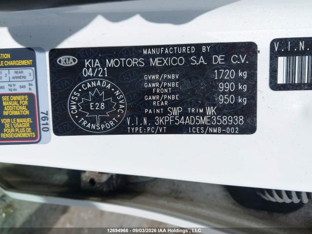 KIA Forte Ex/ex Premium/ex+ 2021 3KPF54AD5ME358938 Image 9