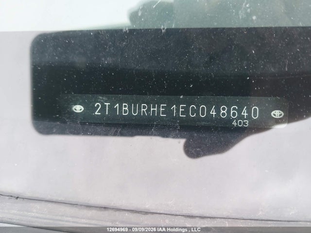 2T1BURHE1EC048640 Toyota Corolla S