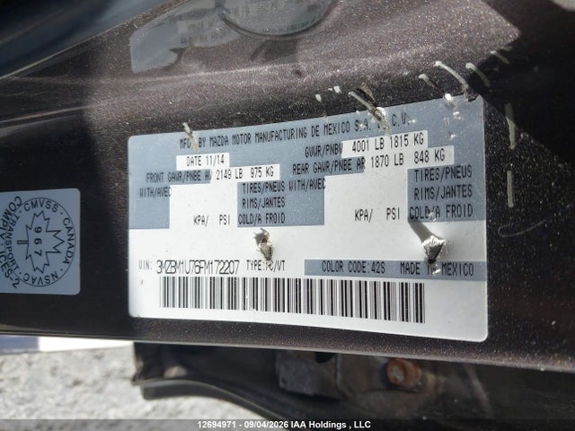 Продаж на аукціоні авто 2015 Mazda Mazda3 Gx, vin: 3MZBM1U76FM172207, номер лоту: 12694971