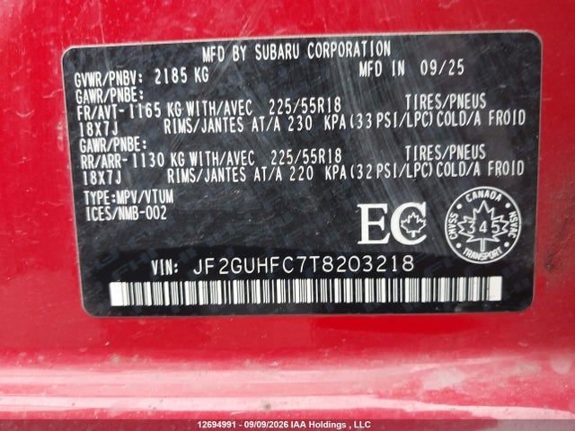 Subaru Crosstrek Onyx 2026 JF2GUHFC7T8203218 Image 19