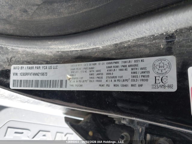 RAM 1500 Sport 2022 1C6SRFVT4NN219873 Image 18