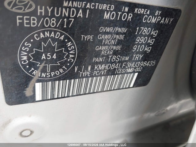 Hyundai ELANTRA GL 2017 KMHD84LF3HU398435 Image 18