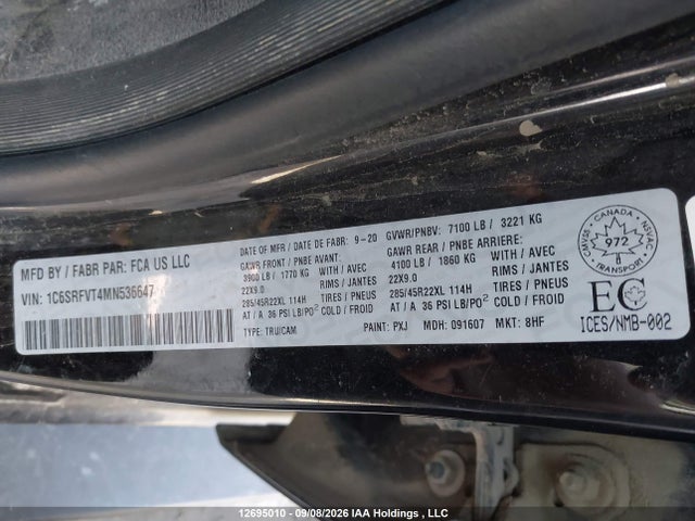 RAM 1500 Sport 2021 1C6SRFVT4MN536647 Image 9