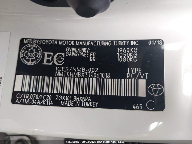 NMTKHMBX3JR061018 Toyota C-HR XLE