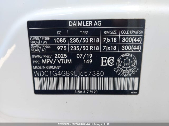 Продажа на аукционе авто 2020 Mercedes-benz Gla 250 4matic, vin: WDCTG4GB9LJ657380, номер лота: 12695070