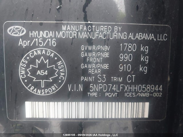 Hyundai Elantra Le 2017 5NPD74LFXHH058944 Image 9