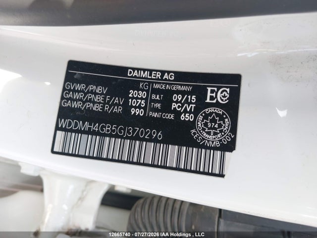 WDDMH4GB5GJ370296 Mercedes-Benz B 250 4matic Sports Tourer