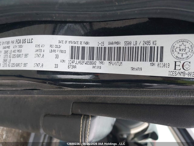 1C4PJLAS2FW658602 Jeep Cherokee Sport