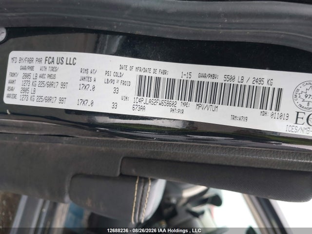 1C4PJLAS2FW658602 Jeep Cherokee Sport