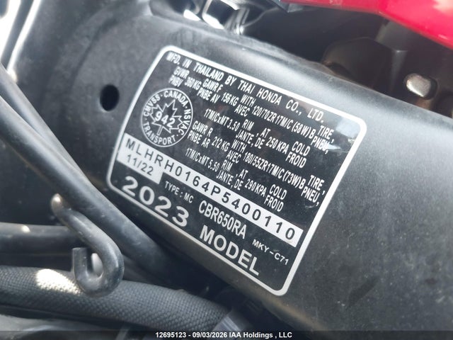 Honda CBR650 RA 2023 MLHRH0164P5400110 Image 12