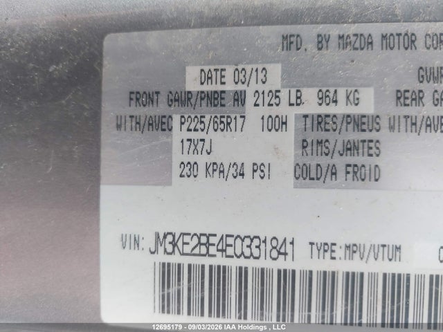 JM3KE2BE4E0331841 Mazda CX-5 SPORT