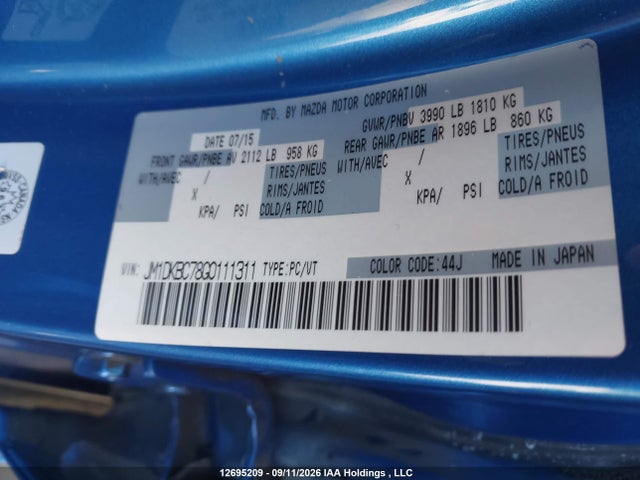 Продаж на аукціоні авто 2016 Mazda Cx-3 Touring, vin: JM1DKBC78G0111311, номер лоту: 12695209