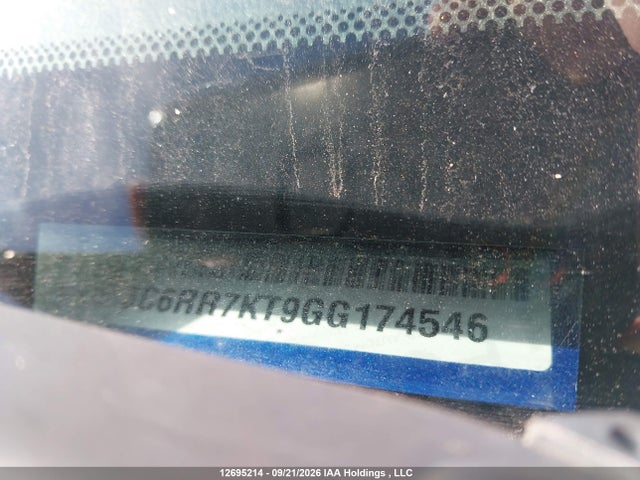 12695214 :رقم المزاد ، 3C6RR7KT9GG174546 vin ، 2016 Ram 1500 St مزاد بيع