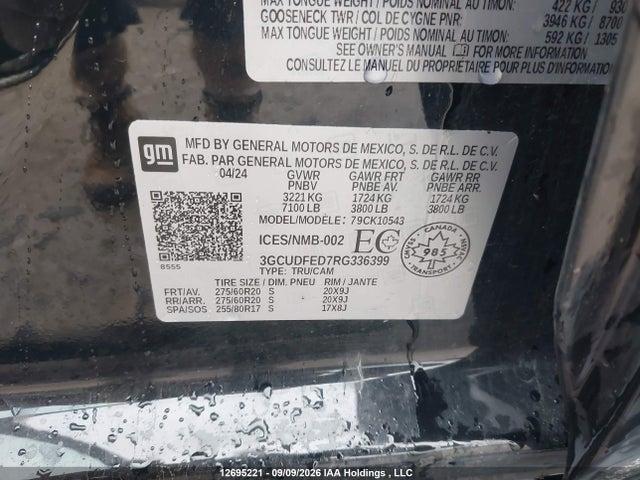 3GCUDFED7RG336399 Chevrolet Silverado 1500 Lt Trail Boss