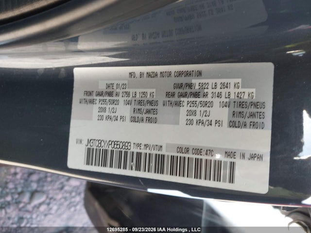 Mazda Cx-9 Touring 2023 JM3TCBCYXP0650893 Image 9