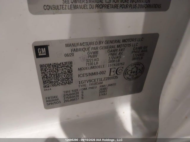 1GTV9CET1LZ288935 GMC Sierra 1500 Elevation