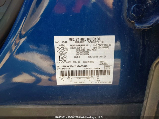 Ford EXPLORER XLT 2020 1FMSK8DH2LGA85643 Image 18