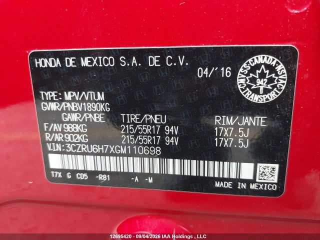 Honda Hr-v Ex-l 2016 3CZRU6H7XGM110698 Image 18