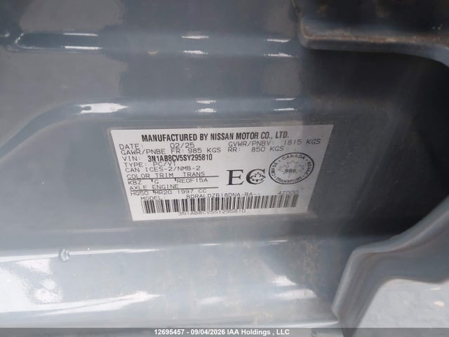 Aukcja sprzedaży 2025 Nissan Sentra Sv Cvt, vin: 3N1AB8CV5SY295810, numer aukcji: 12695457