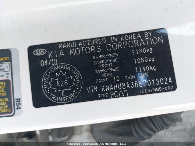 2014 Kia Rondo Ex/ex Luxury/se მანქანა იყიდება აუქციონზე, vin: KNAHU8A38E7013024, აუქციონის ნომერი: 12695461