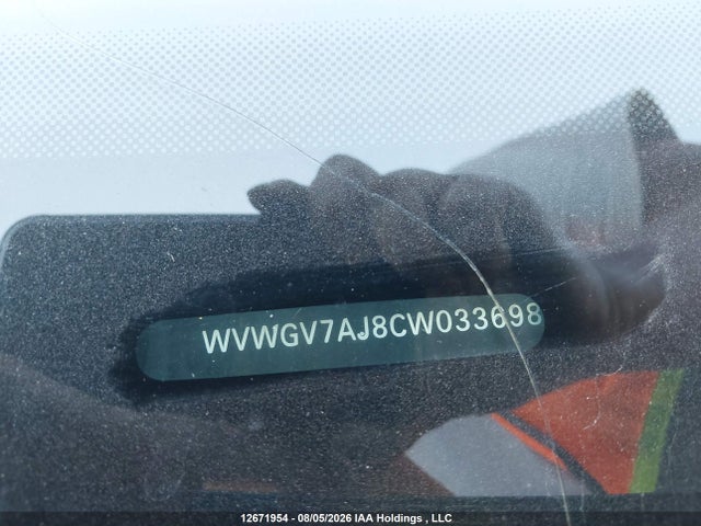 Продажа на аукционе авто 2012 Volkswagen Golf Gti 5-door, vin: WVWGV7AJ8CW033698, номер лота: 12671954