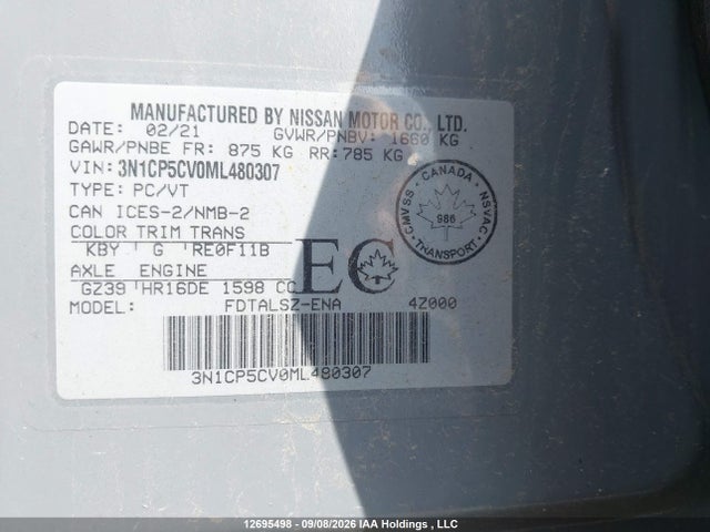 Nissan KICKS SV 2021 3N1CP5CV0ML480307 Image 9