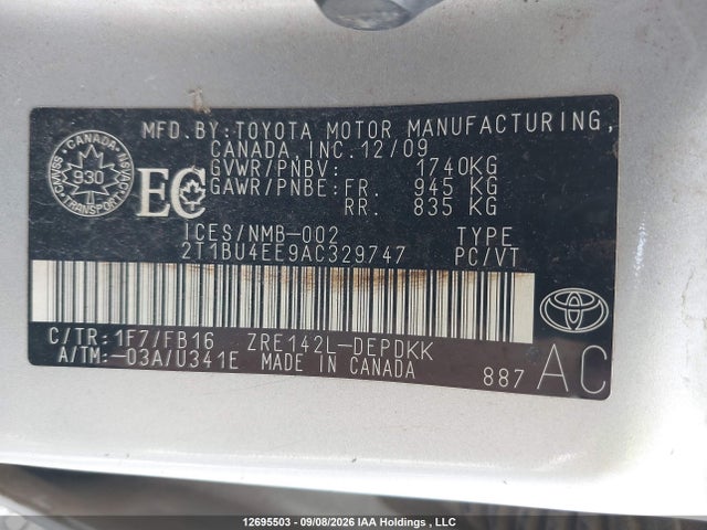 Продажа на аукционе авто 2010 Toyota Corolla S/le/xle, vin: 2T1BU4EE9AC329747, номер лота: 12695503