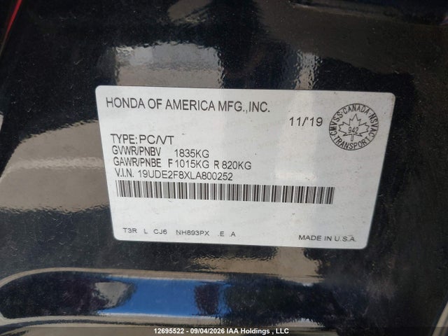 Продажа на аукционе авто 2020 Acura Ilx, vin: 19UDE2F8XLA800252, номер лота: 12695522