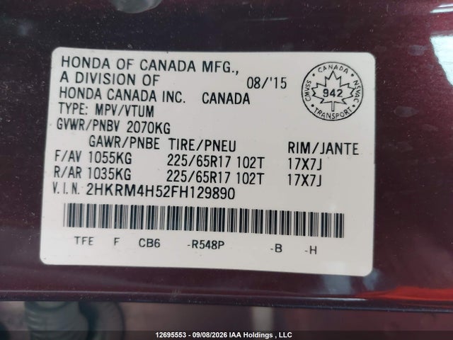 Honda CR-V EX 2015 2HKRM4H52FH129890 Image 18