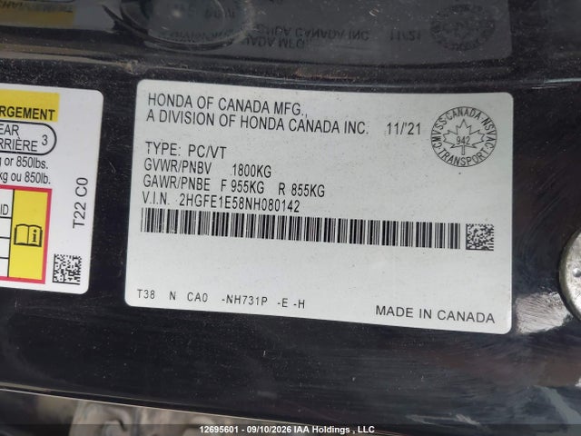 Honda Civic Si Si 2022 2HGFE1E58NH080142 Image 9