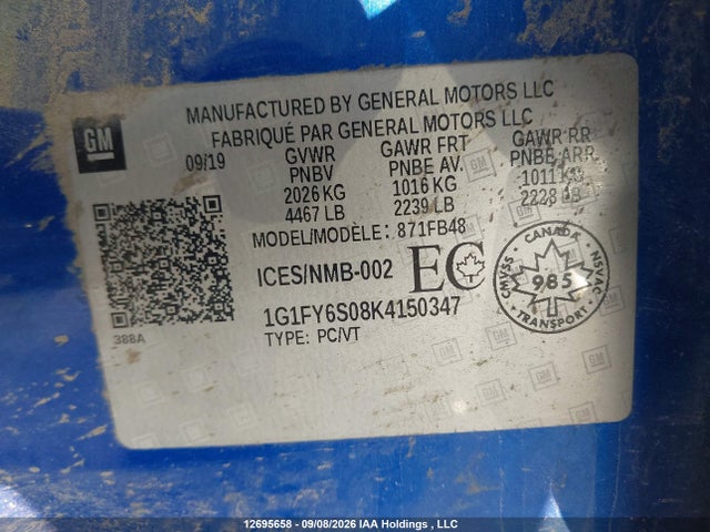 Chevrolet BOLT EV 2019 1G1FY6S08K4150347 Image 9