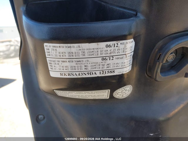 2013 Yamaha Yw50 F მანქანა იყიდება აუქციონზე, vin: RKRSA43N9DA121588, აუქციონის ნომერი: 12695693