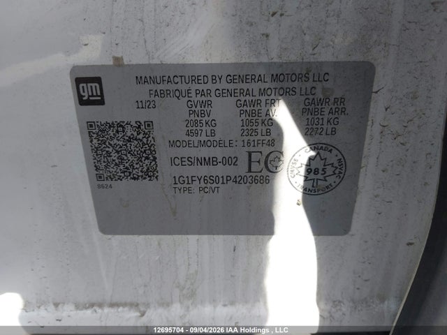 1G1FY6S01P4203686 Chevrolet Bolt Euv Lt