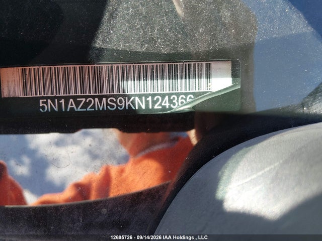 12695726 :رقم المزاد ، 5N1AZ2MS9KN124366 vin ، 2019 Nissan Murano Platinum/sl/sv مزاد بيع