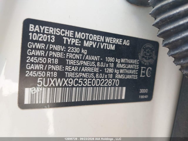 5UXWX9C53E0D22870 BMW X3 Xdrive28i
