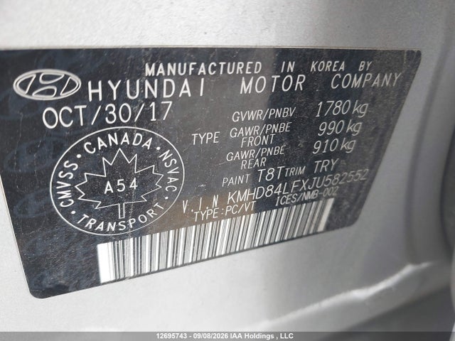 Продажа на аукционе авто 2018 Hyundai Elantra Gl, vin: KMHD84LFXJU582552, номер лота: 12695743
