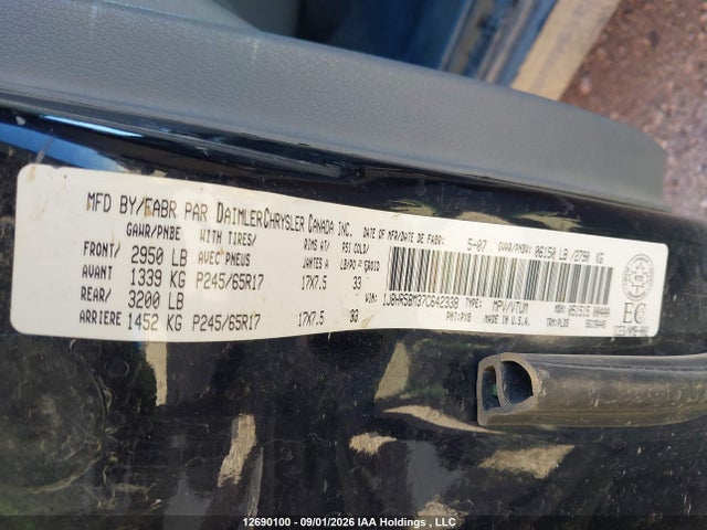 Aukcja sprzedaży 2007 Jeep Grand Cherokee Limited, vin: 1J8HR58M37C642338, numer aukcji: 12690100