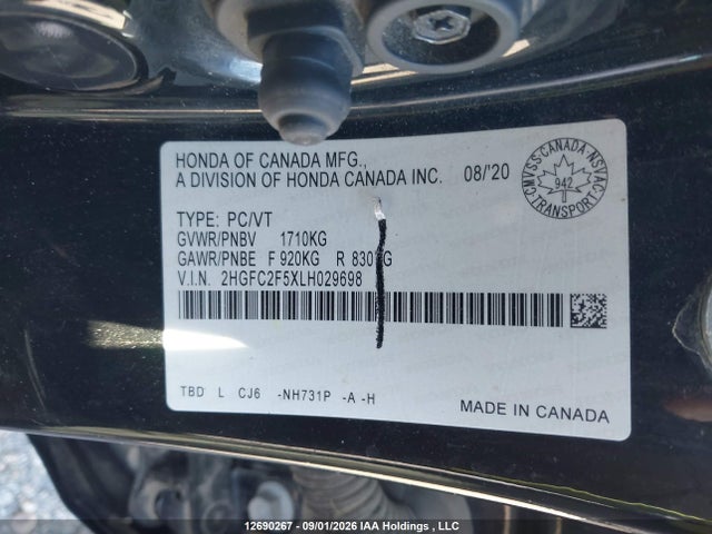 2HGFC2F5XLH029698 Honda Civic Lx