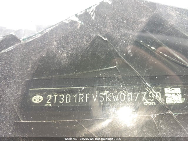 2T3D1RFV5KW007790 Toyota Rav4 Limited