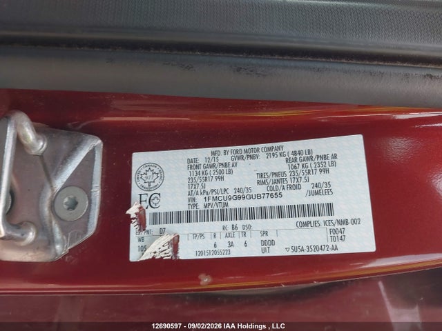 Ford ESCAPE SE 2016 1FMCU9G99GUB77655 Image 18