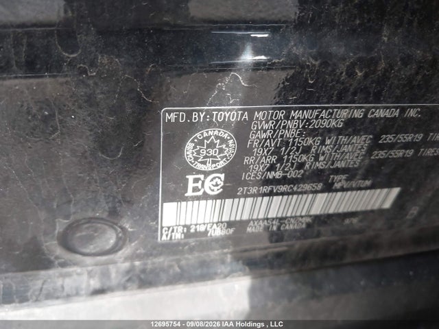 Aukcja sprzedaży 2024 Toyota Rav4 Xle, vin: 2T3R1RFV9RC429658, numer aukcji: 12695754