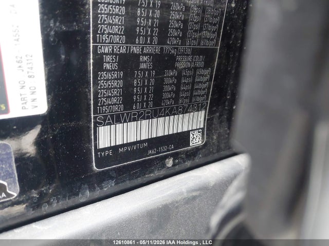 SALWR2RU4KA874312 Land Rover Range Rover Sport Hse Mhev