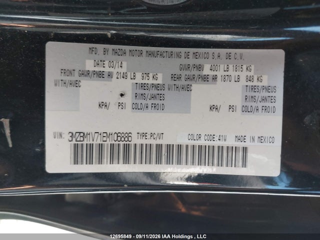 Mazda 3 2014 3MZBM1V71EM106886 Image 9