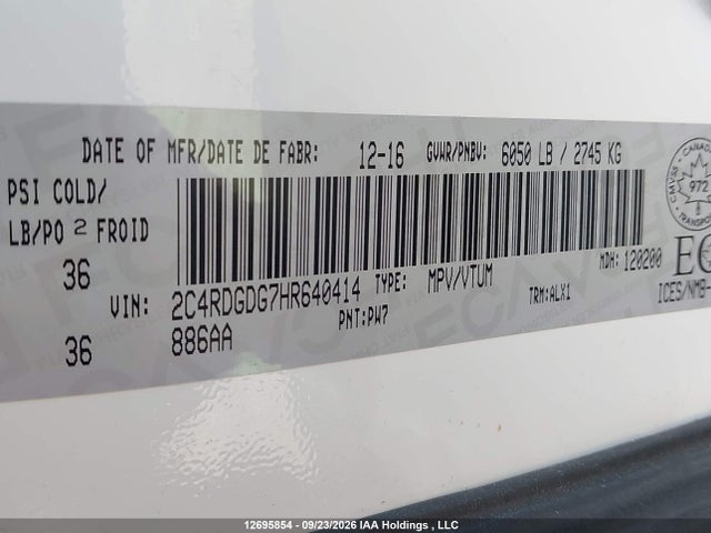 Dodge Grand Caravan Crew 2017 2C4RDGDG7HR640414 Image 9