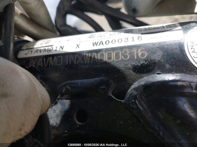 12695860 :رقم المزاد ، JYAVM01NXWA000316 vin ، 1998 Yamaha Xvs65 A مزاد بيع