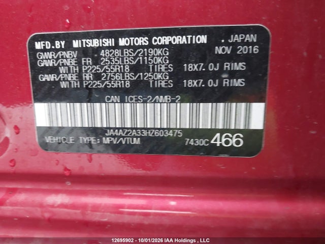 Mitsubishi Outlander Es 2017 JA4AZ2A33HZ603475 Image 19