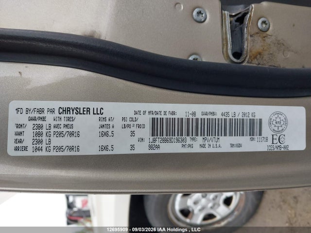 2009 Jeep Patriot Sport/north მანქანა იყიდება აუქციონზე, vin: 1J8FT28B69D196303, აუქციონის ნომერი: 12695909