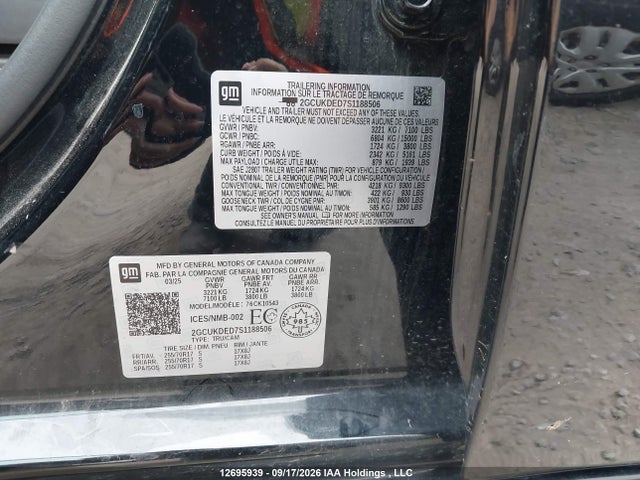 Aukcja sprzedaży 2025 Chevrolet Silverado K1500 Lt, vin: 2GCUKDED7S1188506, numer aukcji: 12695939