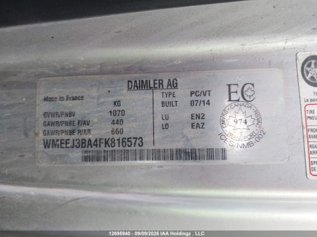 WMEEJ3BA4FK816573 Smart Fortwo Passion/pure