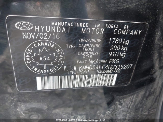 2017 Hyundai Elantra Se მანქანა იყიდება აუქციონზე, vin: KMHD84LF4HU315207, აუქციონის ნომერი: 12695950